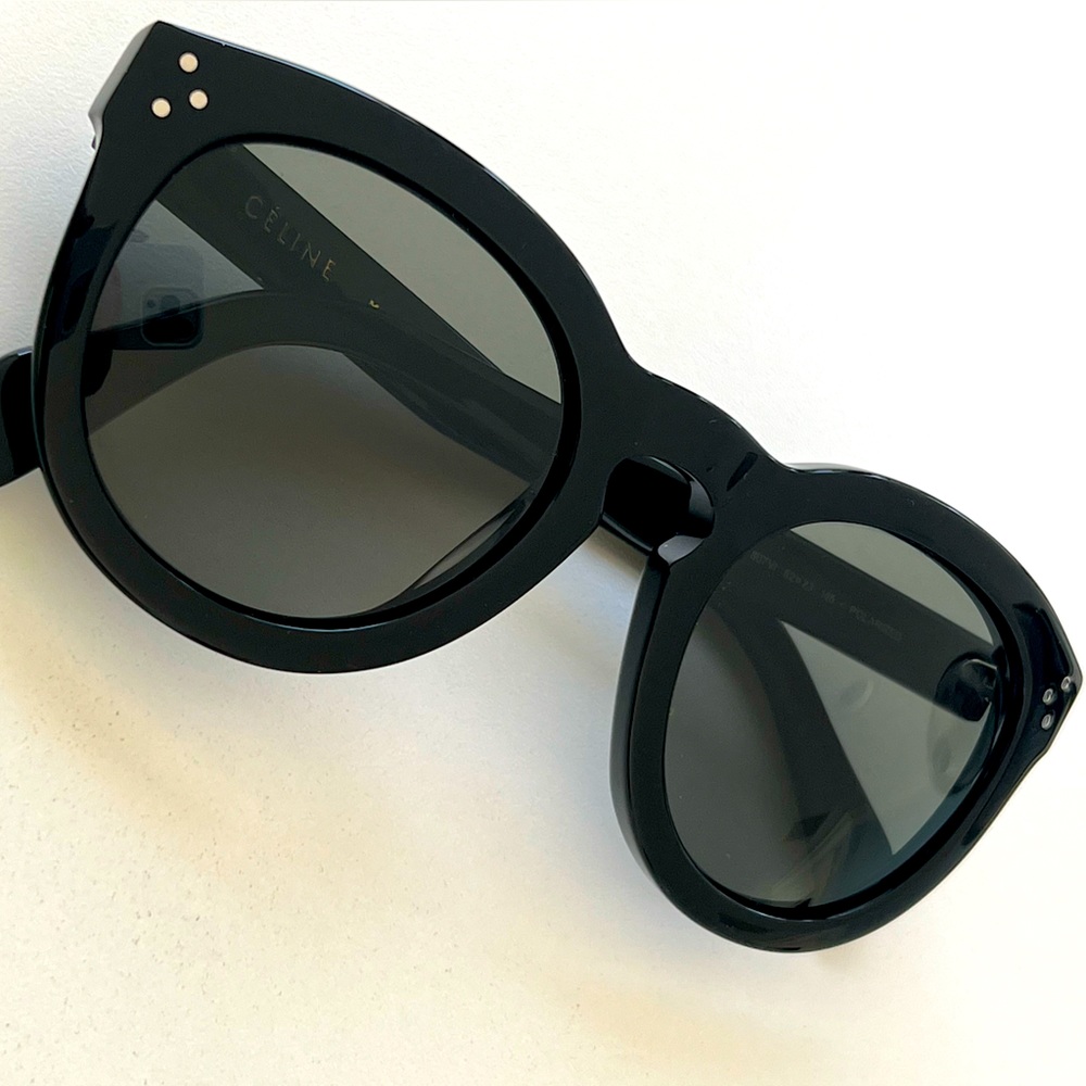 CELINE CL 41801/S Round Preppy Sunglasses Black